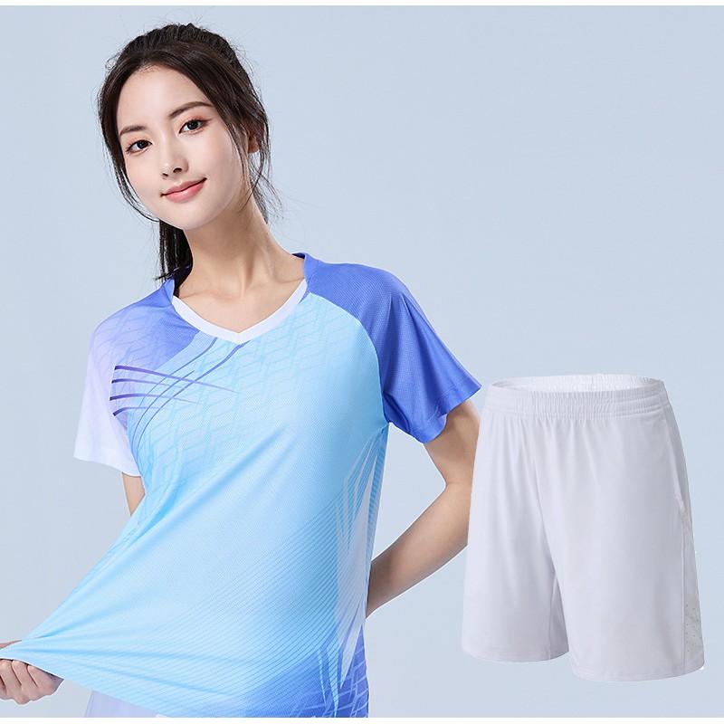 Women Men Badminton Shirts Shorts Set Quick Dry Breathable Team Sportswear Training Competition