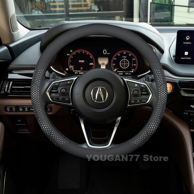 

Leather Car Steering Wheel Cover For Acura TLX Type S 2021 2022 2023 ILX RLX Non-slip Auto Steering Wheel Acura TLX Accessories