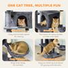 160cm Large Cat Tree Tower with Sisal Scratching Posts, Condos, Plush Perches, Hammock, Ladder, Dark Grey