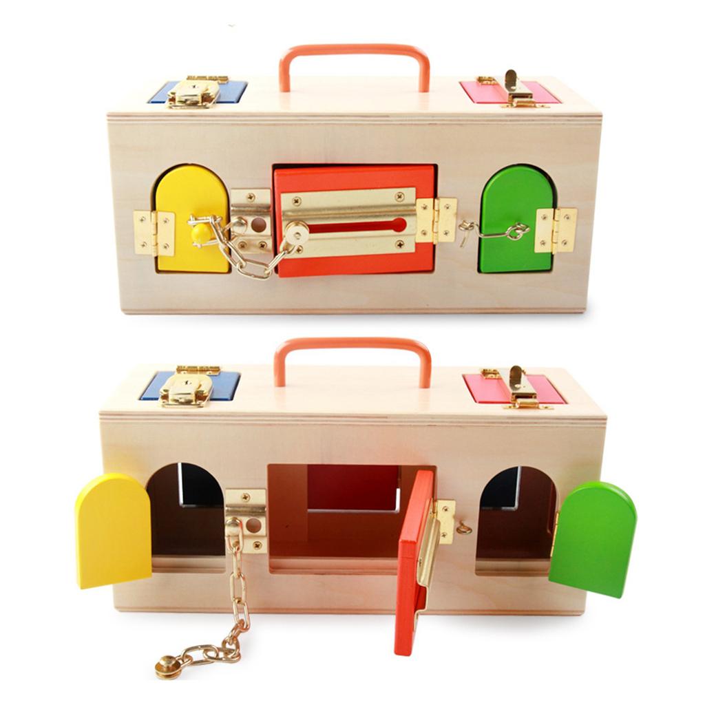 M-HUA Montessori Colorful Lock Box Giocattoli educativi per Bambini in et/à prescolare per Bambini