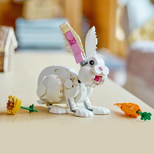 LEGO Creator Expert White Rabbit Toy, Gift for Birthdays, Christmas, Girls, Boys, Ages 8, 9, 10, Elementary School Students, Animal Creature, 31133