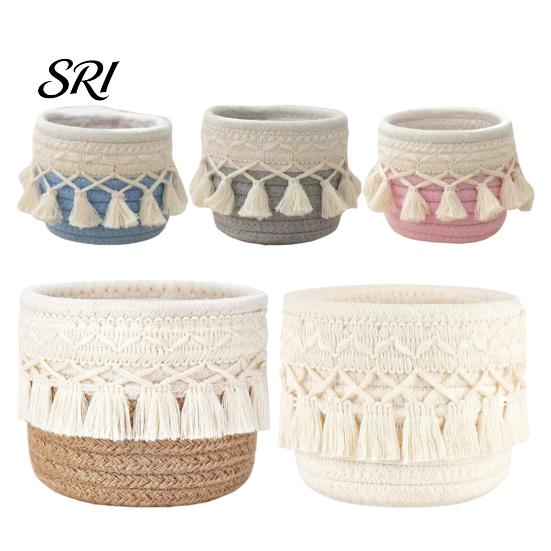 Thickened Material Box Storage Large Capacity Organizer Multipurpose Long-lasting Container Tassel Decor for Home Bedroom Living Room Durable