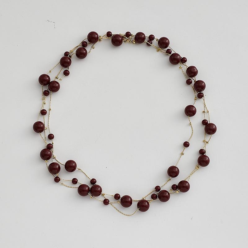 Collar Largo Multicolor de Perlas de 170cm Cadena para Suéter (NL012)