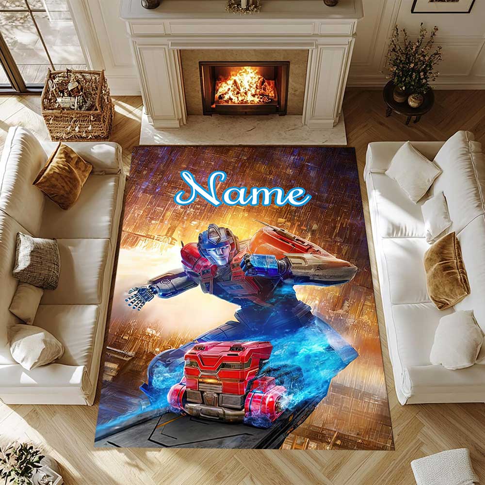Transformers Fans Customize Your Name Rug, Office Chair Cushion, Home Bedroom Living Room Gift.