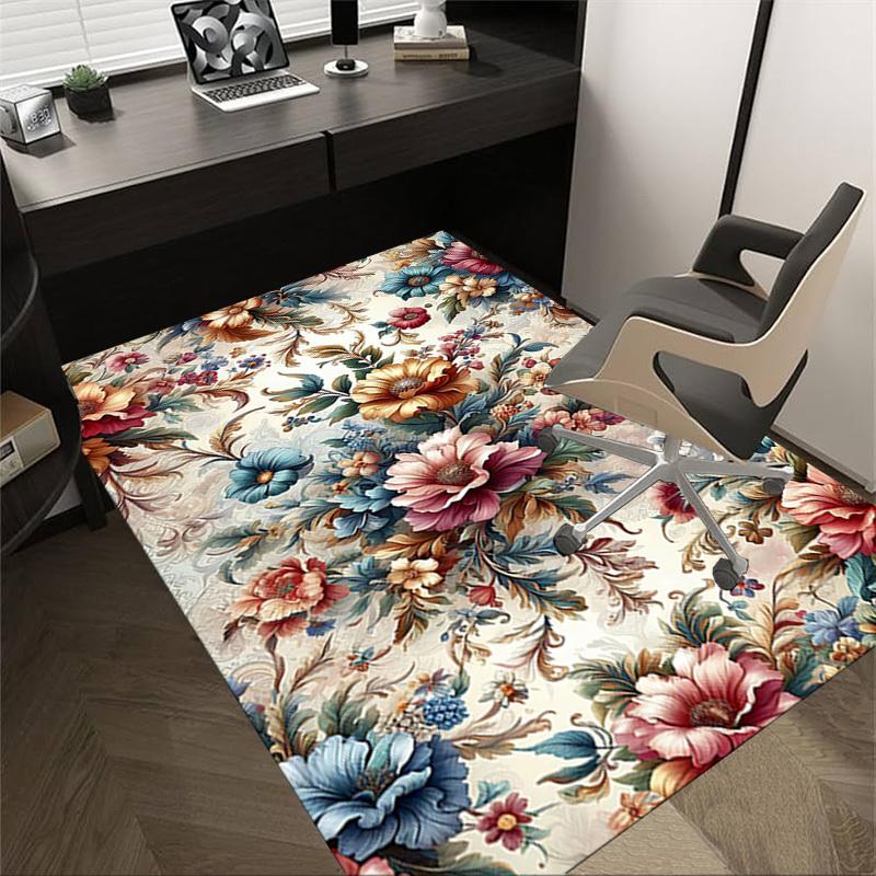 1PC Floral Pattern Extra Large Non Slip Floor carpet, Office, family, bedroom Large Area Rug Indoor Rugs, Vibrant Colors