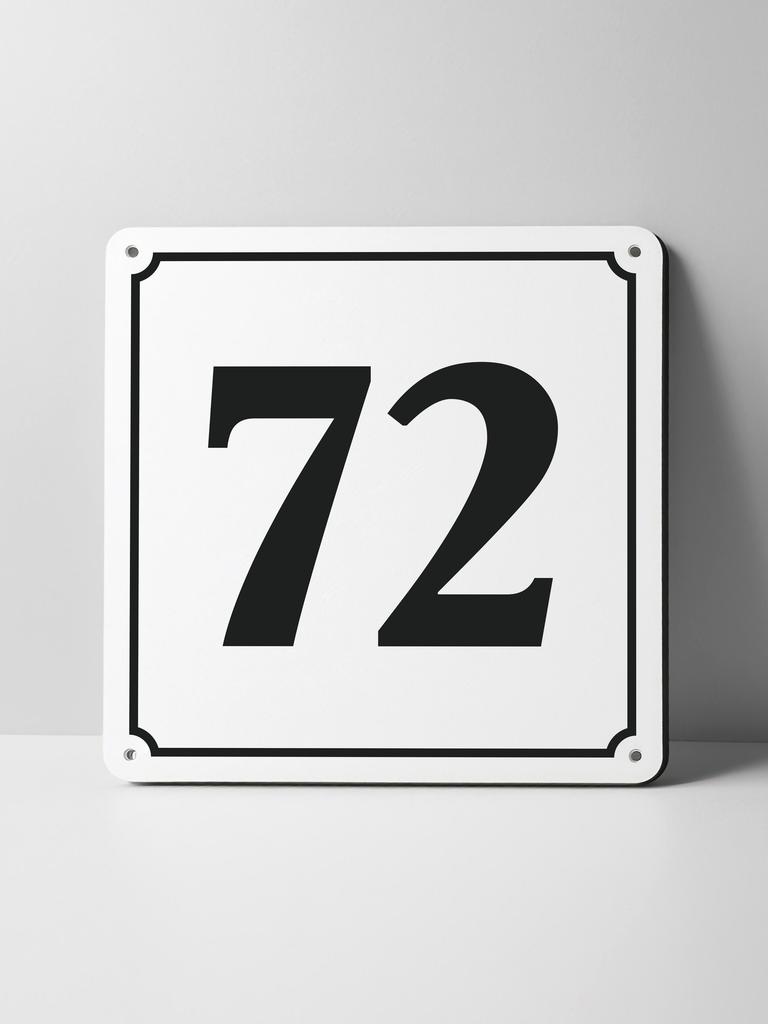 Metal Sign Black House Number On White Background Outdoor Wall Art Decor