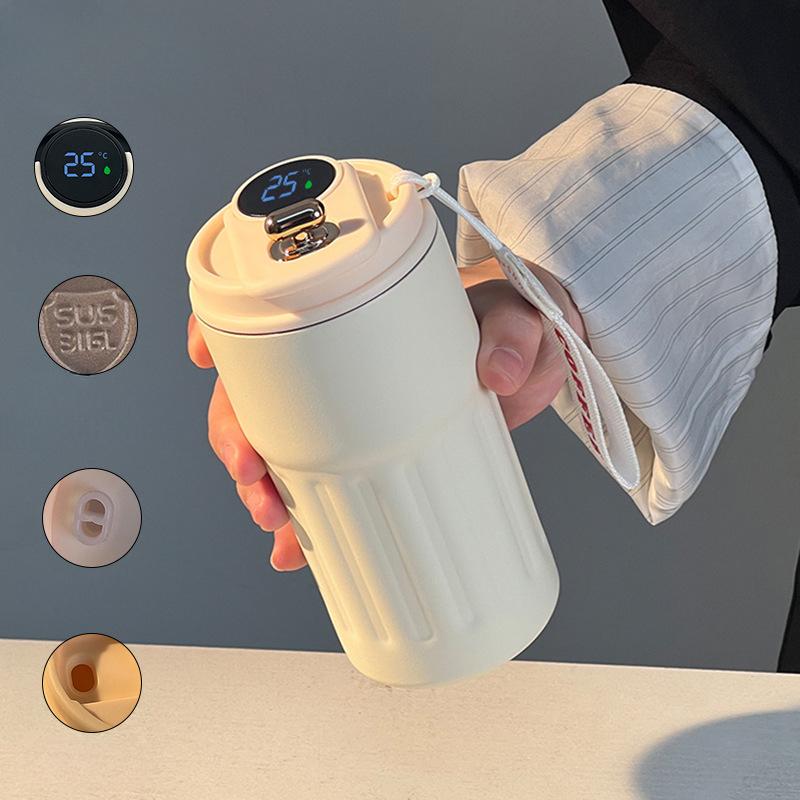 Home Office Stainless Steel Thermos Cup Rope Accompanying Coffee Cup High Appearance Level Portable Water Cup Simple Cup