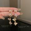Silver Needle Zircon Butterfly Fringed Earrings, Niche Creative Design Earrings, Fashionable Light Luxury Ins Style Earrings