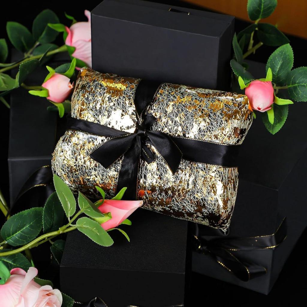 High-end Luxury Christmas Themed Disposable Gold Table Mat with Foil and Netting for Party Decorations