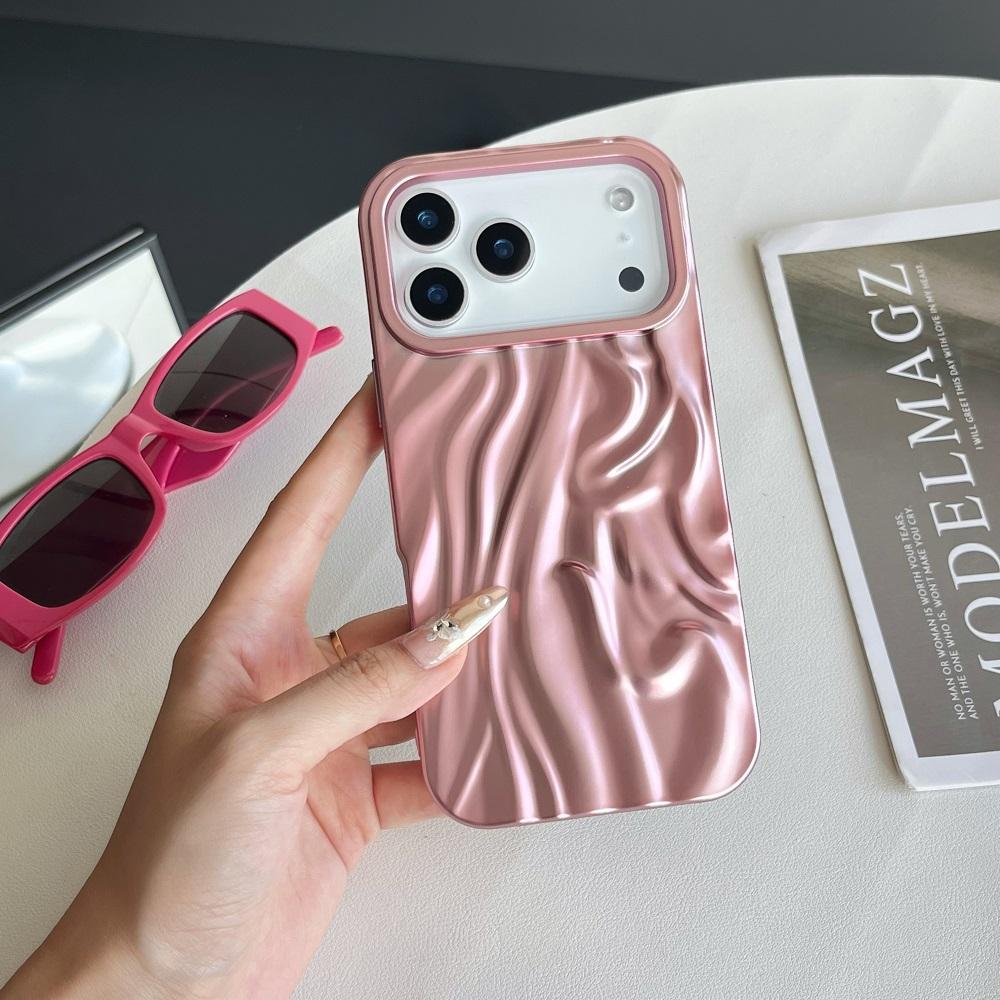 

Роскошный чехол для телефона с мятой текстурой и гальваническим покрытием для iPhone 17Air 17 16E 15 14Plus 13 12 11 Pro Max, однотонный матовый защитный чехол iPhone17 Air