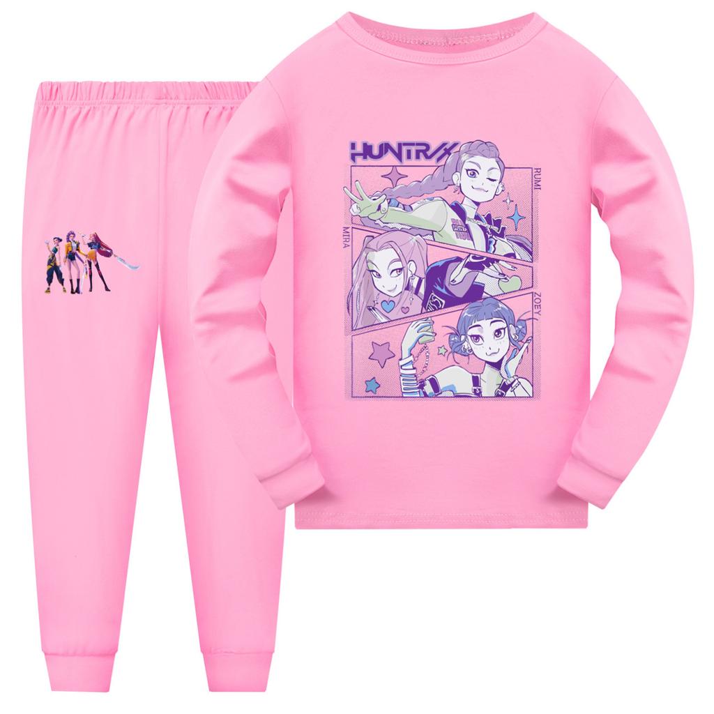 Children's Summer Sports T-shirt And Pants Two-piece Sportswear Set Long Sleeve Printed Suit