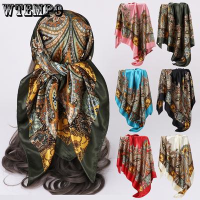 Women's Printed Silk Scarf Women's Shawl Scarf 90*90cm Square Scarf Women's Headscarf