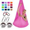 Aerial Yoga Hammock With Extension Straps Carabiner - Silk Fabric No-Knot Design Home Gym Inversion Therapy Studio Use