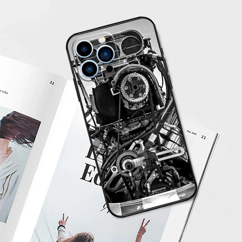 Motor Engine Motorrad Hülle Für iPhone 17 Pro Max 14 13 12 11 15 16 Pro Max mini 16 Plus 16e 17 Air Handyhülle
