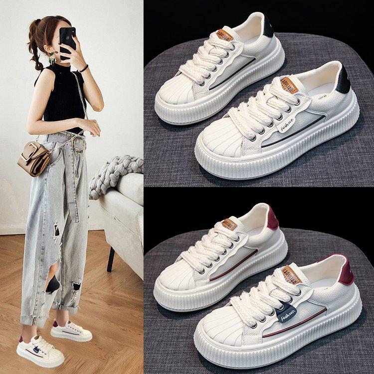 Shell head muffin soft bottom breathable Korean version versatile little white shoes women's 2025 spring new sports and leisure board shoes