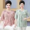 Women's Plus Size Blouse Summer Half Sleeve T-Shirt Loose Print Blouse