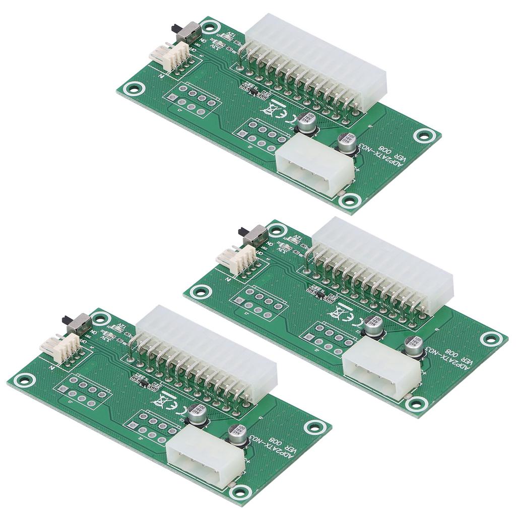 3Pcs MultiPower Synchronization Start Card with 24Pin Connection Line Computer Adapter