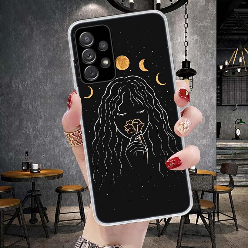 Moon Mystery Totem Witche Soft Phone Case For Samsung Galaxy A13 A14 A15 A16 A17 A53 A54 A55 A56 A57 A33 A34 A35 A36 A37 A23 A24