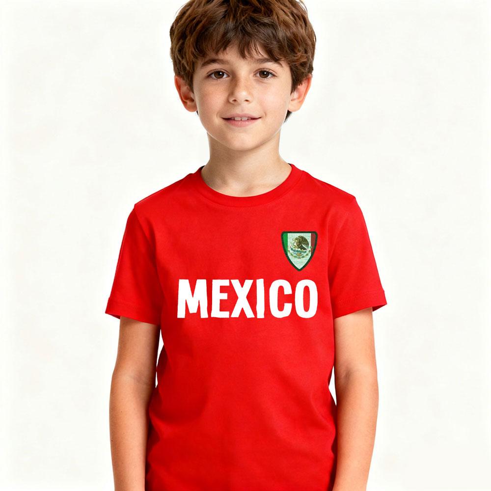 Kids MEXICO T-Shirt Contracted Design Daily Life Casual Polyester Tshirt Boys and Girls O-neck Hot Sale Tops Mexican Children Tee