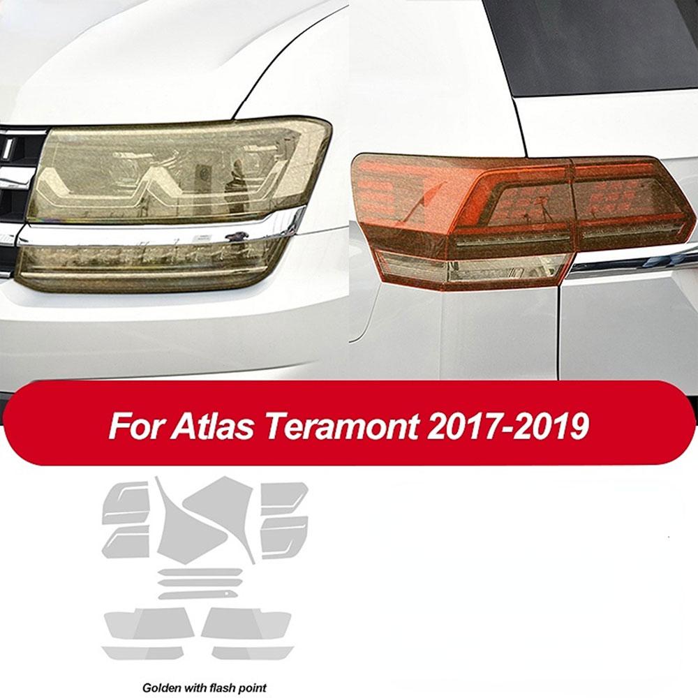 PPF Car Headlight Protective Film Headlamp Transparent Black TPU Sticker for Volkswagen VW Atlas Teramont 2017- Accessories
