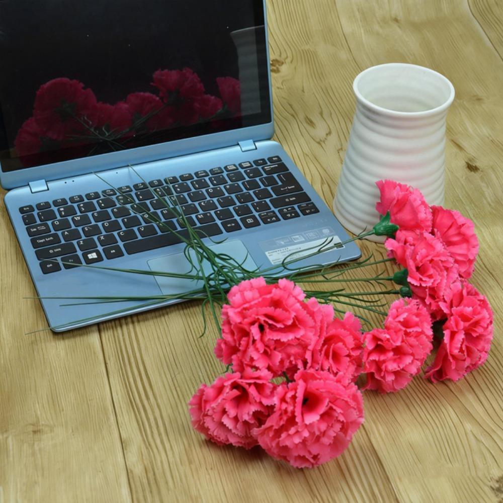10pcs High Quality 10 Heads Artificial Flowers Silk Multicolors Wedding Arch Decor Carnation Small Carnation