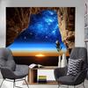 Sea Cave Tapestry Wall Hanging Blue Ocean Sea Scenic Tapestries Seagull Nature Landscape Beach Island Large Wall Tapestry for