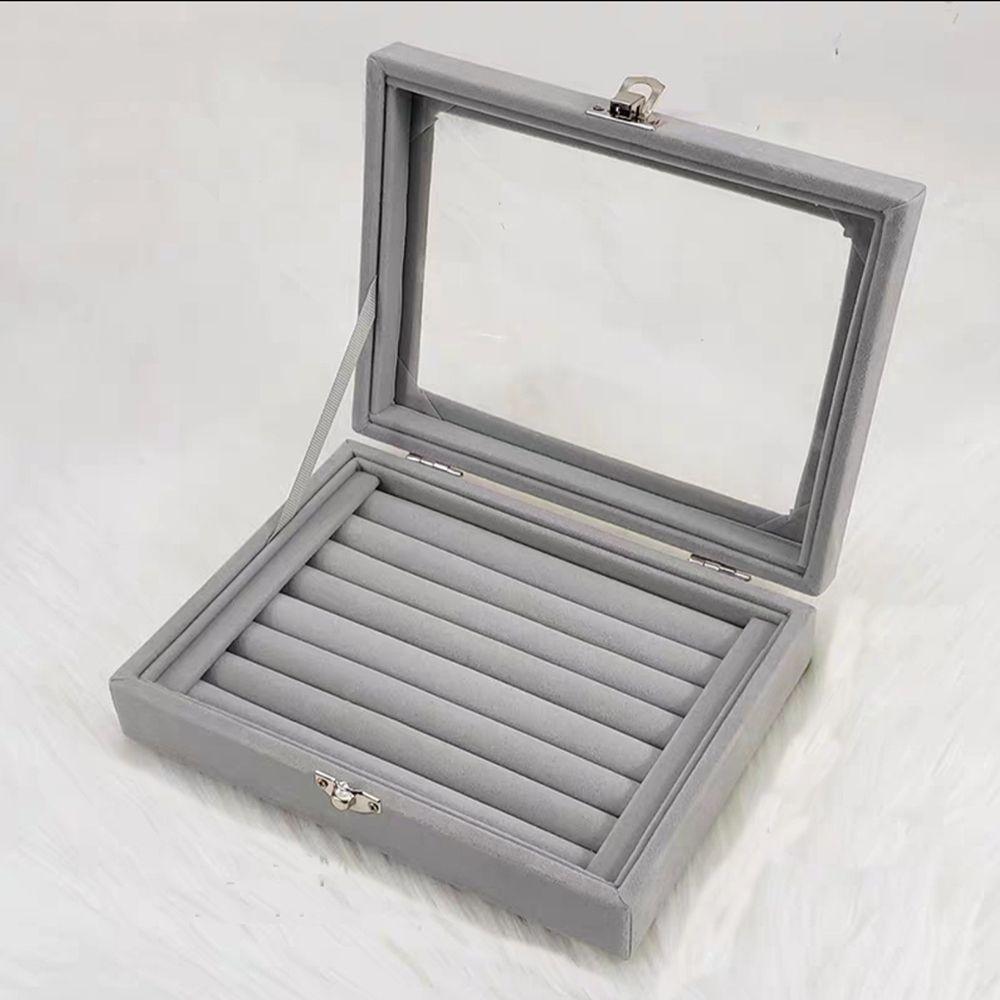 Durable Ring Tray Soft Display Case Storage Box Velvet Ring Box Jewelry Organizer