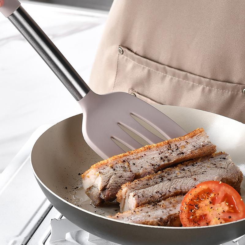 Silikonové kuchyňské náčiní Nádobí Nepřilnavá špachtle Nádobí Naběračka Lopatka Polévková lžíce Sada kuchyňského náčiní