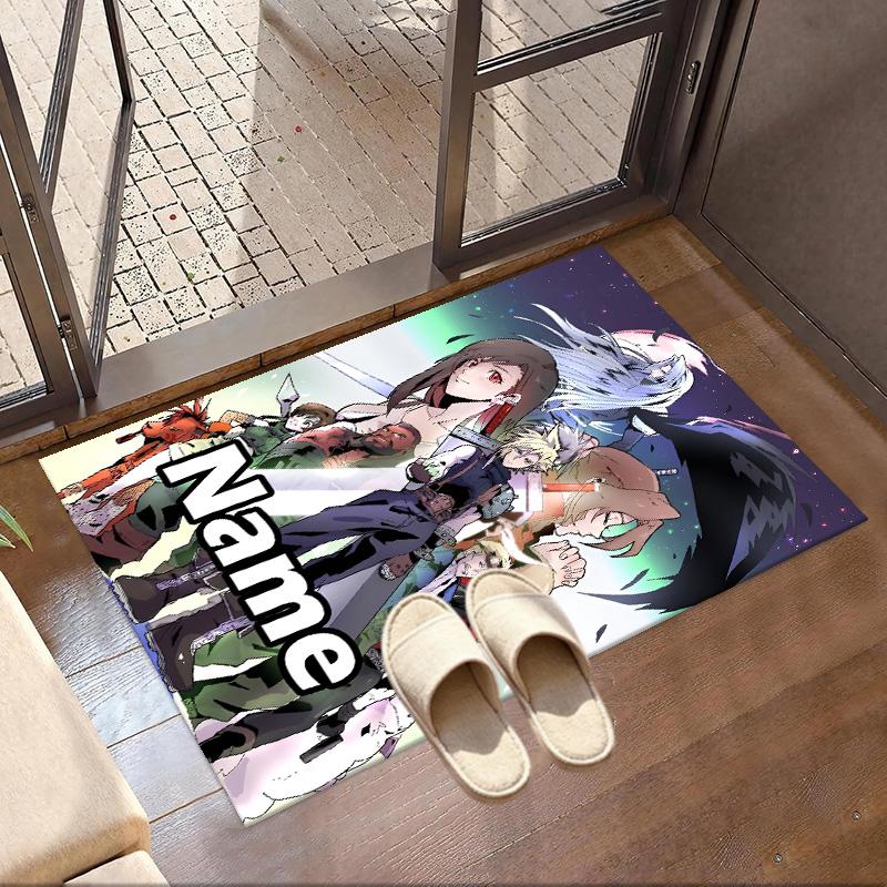Benutzerdefinierter Name Personalisierter Final Fantasy Druck Teppich, Vielseitiger Heimdekor Teppich, für Spielzimmer, Wohnung, Balkon, Eingangsbereich, Flur Geschenk