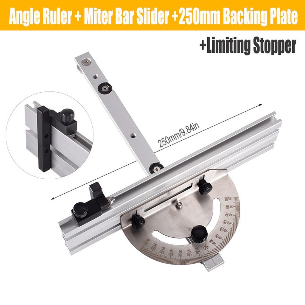 Miter Gauge Table Saw With Track Stop Backer Woodworking Push Handle Woodworking Table Saw Adjustable Practical