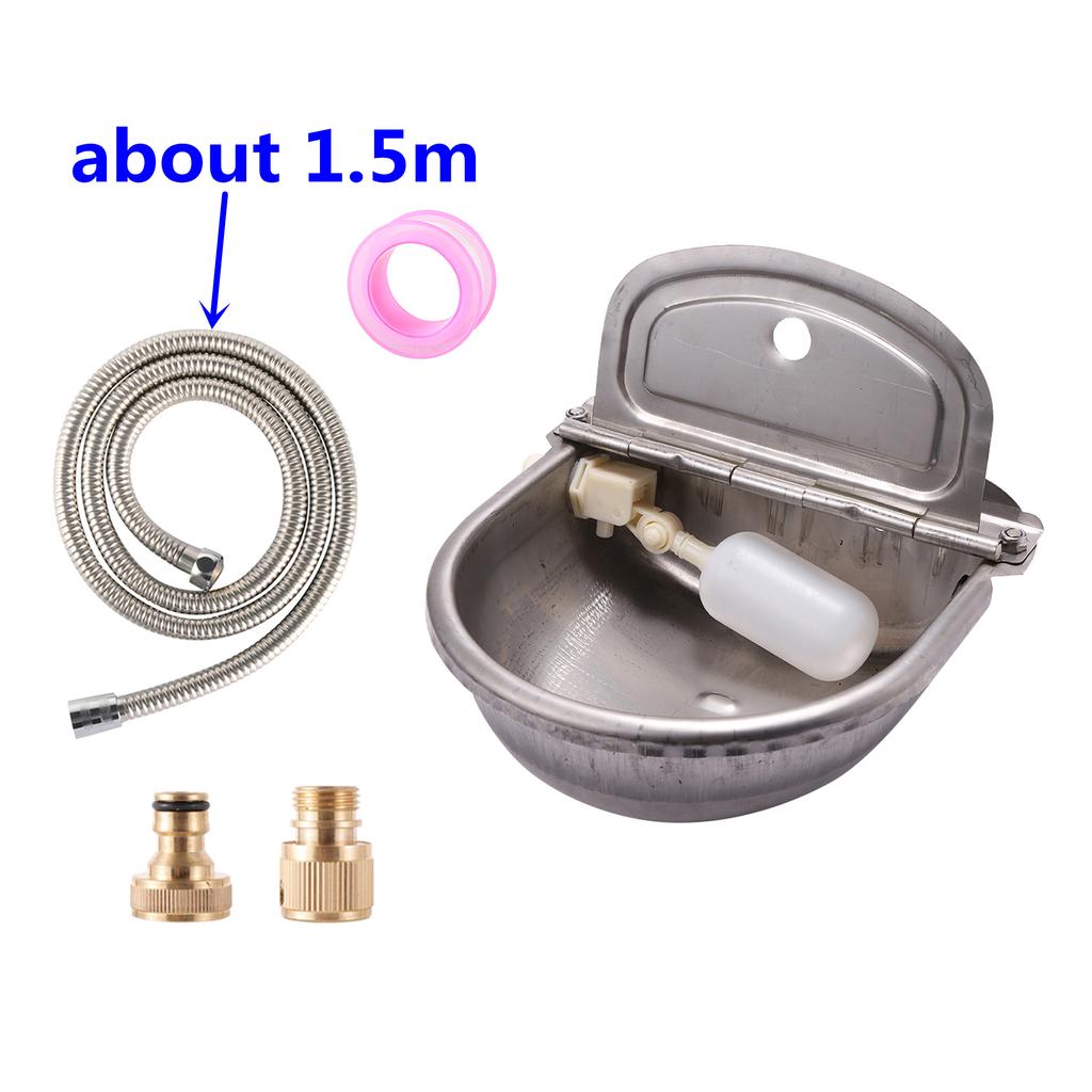 304 Stainless Steel Water Trough Horses Goats Sheep Pig Float Bowl Automatic Waterer Dog Drinking Bowl Cattle Tool Bull Acces