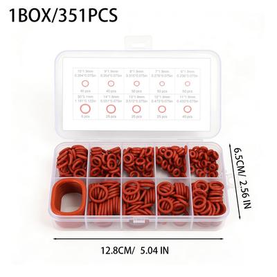 O-Ring Silicone Seal Set Heat-Resistant and Oil-Resistant O-Ring Sealing Ring Gaskets for Automotive Repair Water Pipe Sealing