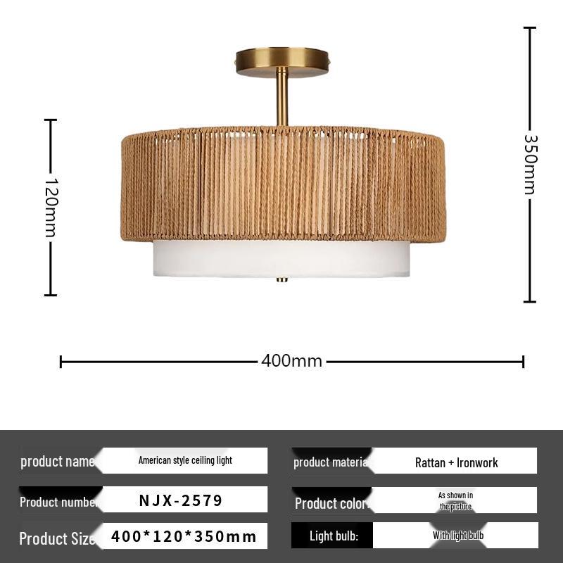 Modern Minimalist Hemp Rope Pendant Light for Bedroom, Study, and Tea Room