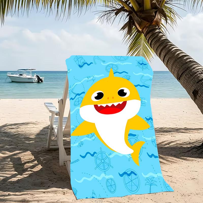 Beach Towel with B-Baby Shark Pattern - soft,absorbent,machine washable Lightweight&Modern,swimming,Travel Essentials