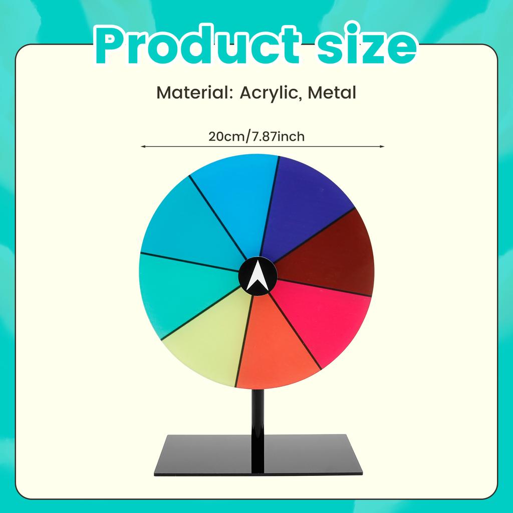Tabletop Prize Wheel Dry Erase Spin Wheel Spin Game Color Roulette Wheel for Pub Gatherings Promotional Activities Party Favors