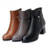 Winter Wool Women Boots Genuine Leather Snow Boots  Slope with Thick  Warm Ankle Boots Women's Boots Plus Size