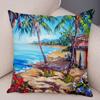 Vintage Colorful Style Coconut Tree Pillow Cover Country House Landscape Pillow Sofa Car Office Cushion Cover Home Decor