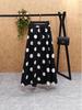 High-Waist French Polka Dot A-Line Midi Skirt with Drape for Women