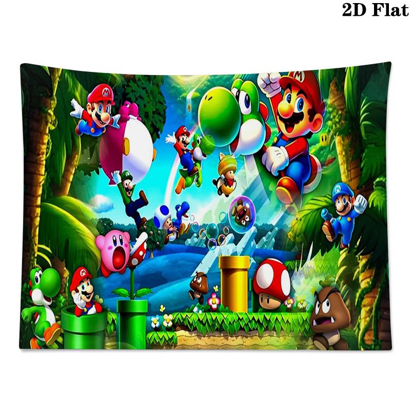 Mario Wall Tapestry Aesthetic Wall Hanging Printed Fabric Blanket Decorative Tapestries for Bedroom Living Room Home Decor