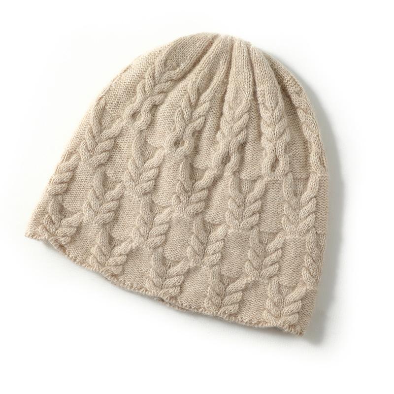 Cashmere Autumn and Winter New High End Solid Color Knitted Outdoor Warm Jacquard Fisherman's Hat Knitted Casual Hat