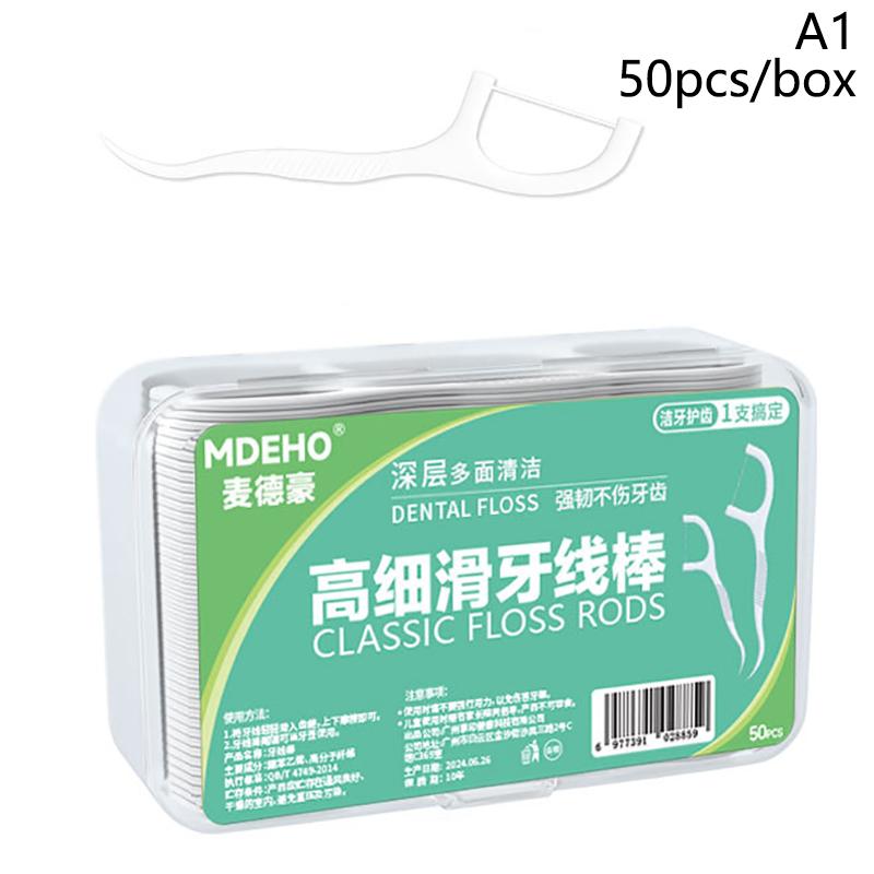 Portable 50Pcs/Box Disposable Superfine Dental Floss Deep Cleaning Toothbrush Tooth Gap Cleaning Oral Care Travel Daily Life