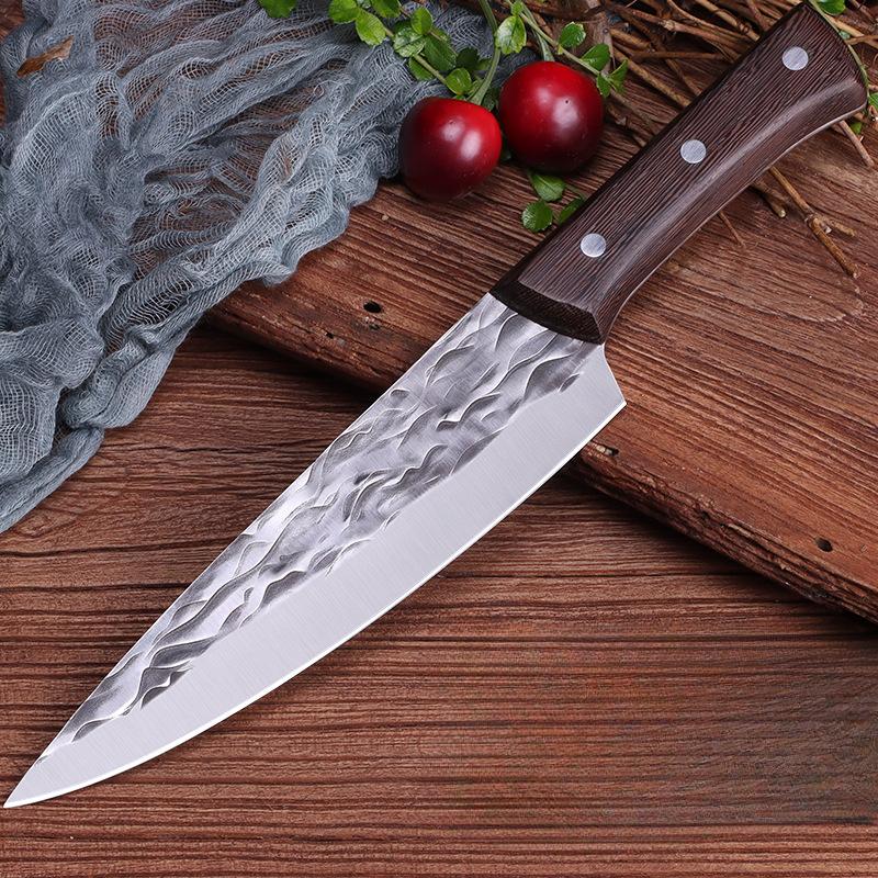 Kitchen Knives Forged Chef Cleaver Butcher Meat Fish Fruit Filleting Cutter Sushi Slicing Utility Knife with Wenge Handle