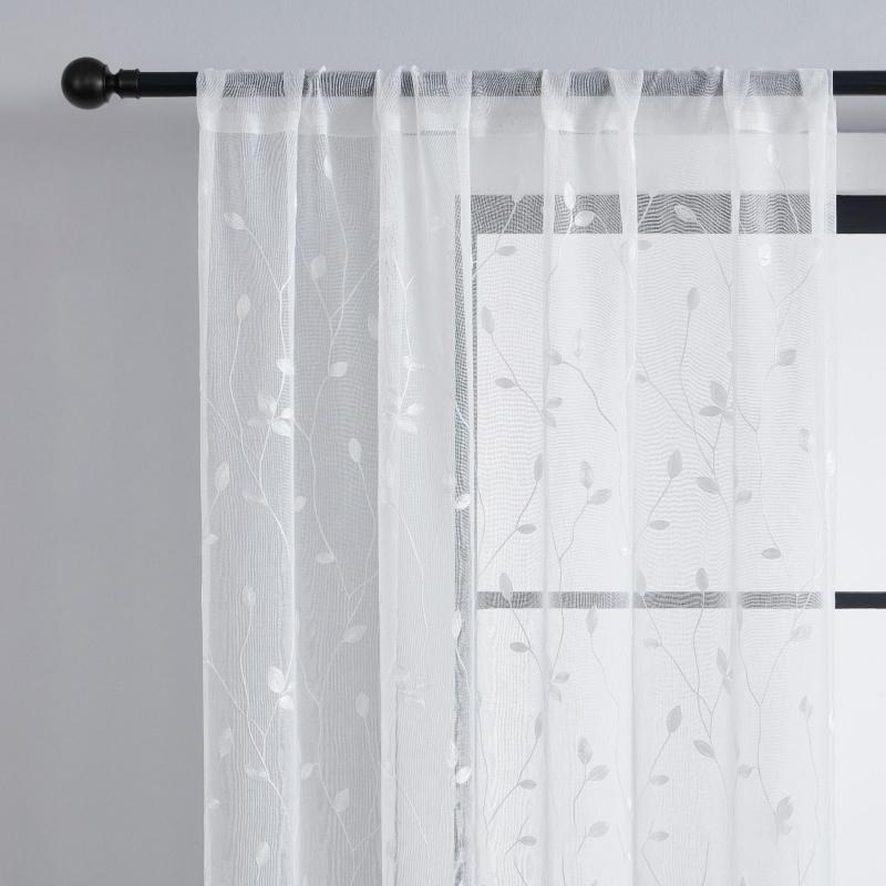 Tende Trasparenti con Stampa Floreale - Foulard in Voile Filtrante per Balcone, Finestra a Baia, Soggiorno, Divisorio e Privacy