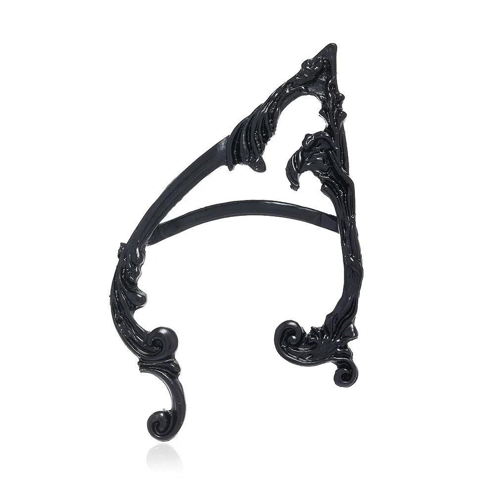 Punk Fairy Ear Cuff Goth Earring Dark Elf Ear Clip Earrings For Women Retro Silver Color Hip Hop Halloween Party Jewelry Gift