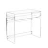 Acrylic Table, 2 Tiers Clear End Table with Storage Shelf, Modern Rectangle Acrylic Side Desk, Transparent Thick Desk Nightstand for Bedroom, Office,