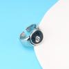 Unisex Adjustable Black Enamel Punk Ring