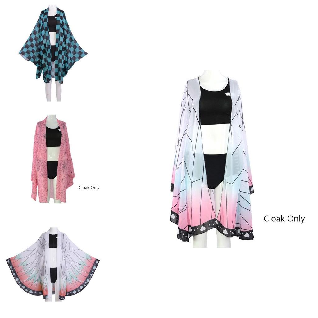 Vibrant Demon Slayer Kimetsu No Yaiba Bikini Swimsuit Set With Delightful Cloak For Beach Days