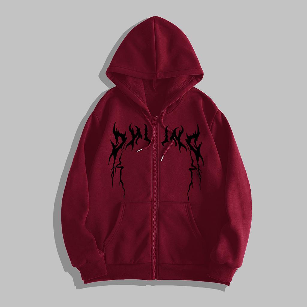 Pánská mikina na zip - Mikiny pro muže Y2K Vintage Dlouhý rukáv Mikina Streetwear Pulovr s kapsou