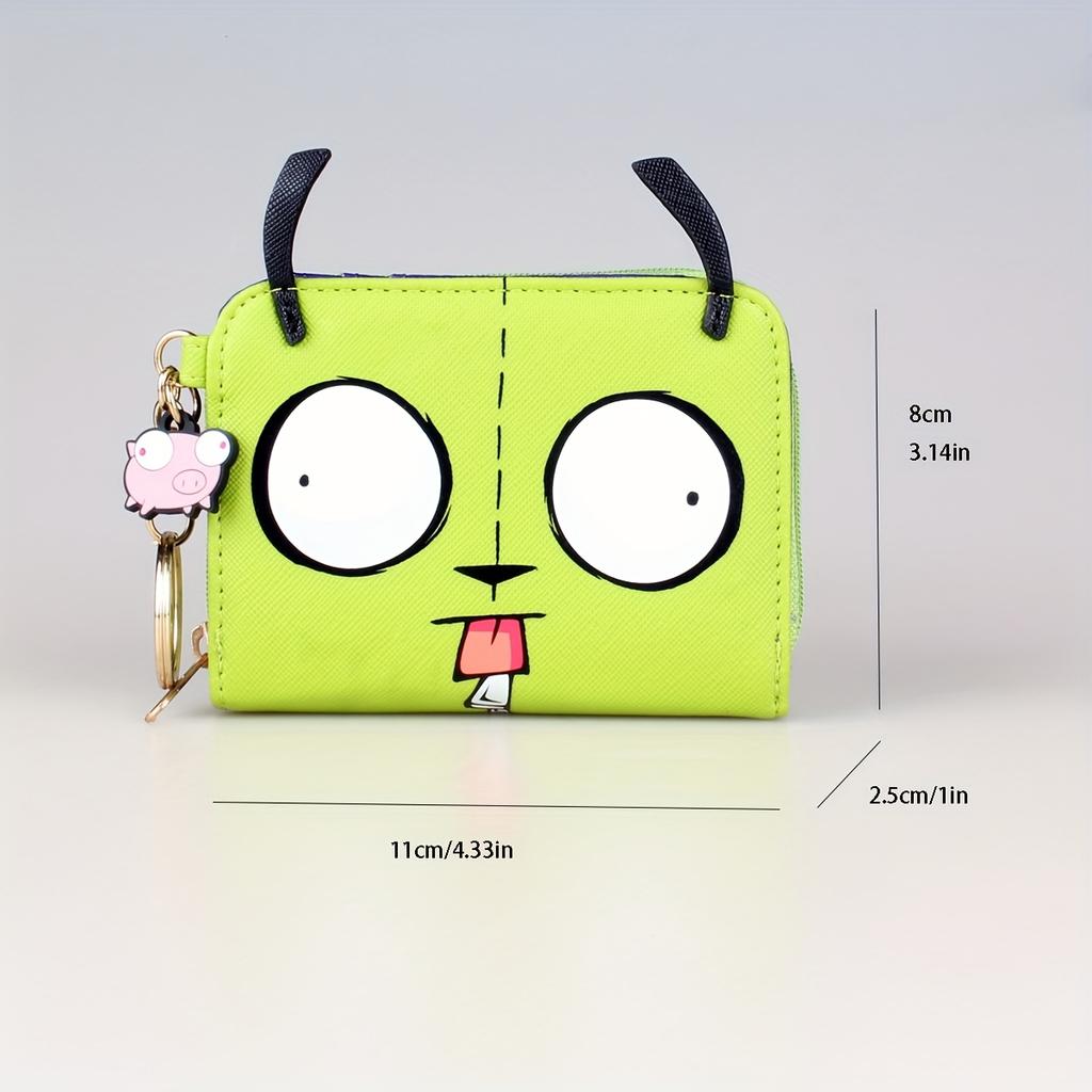 Miniso 3D Tri-fold Wallet Stylish Green Card Holder with Coin Pocket and ID Window