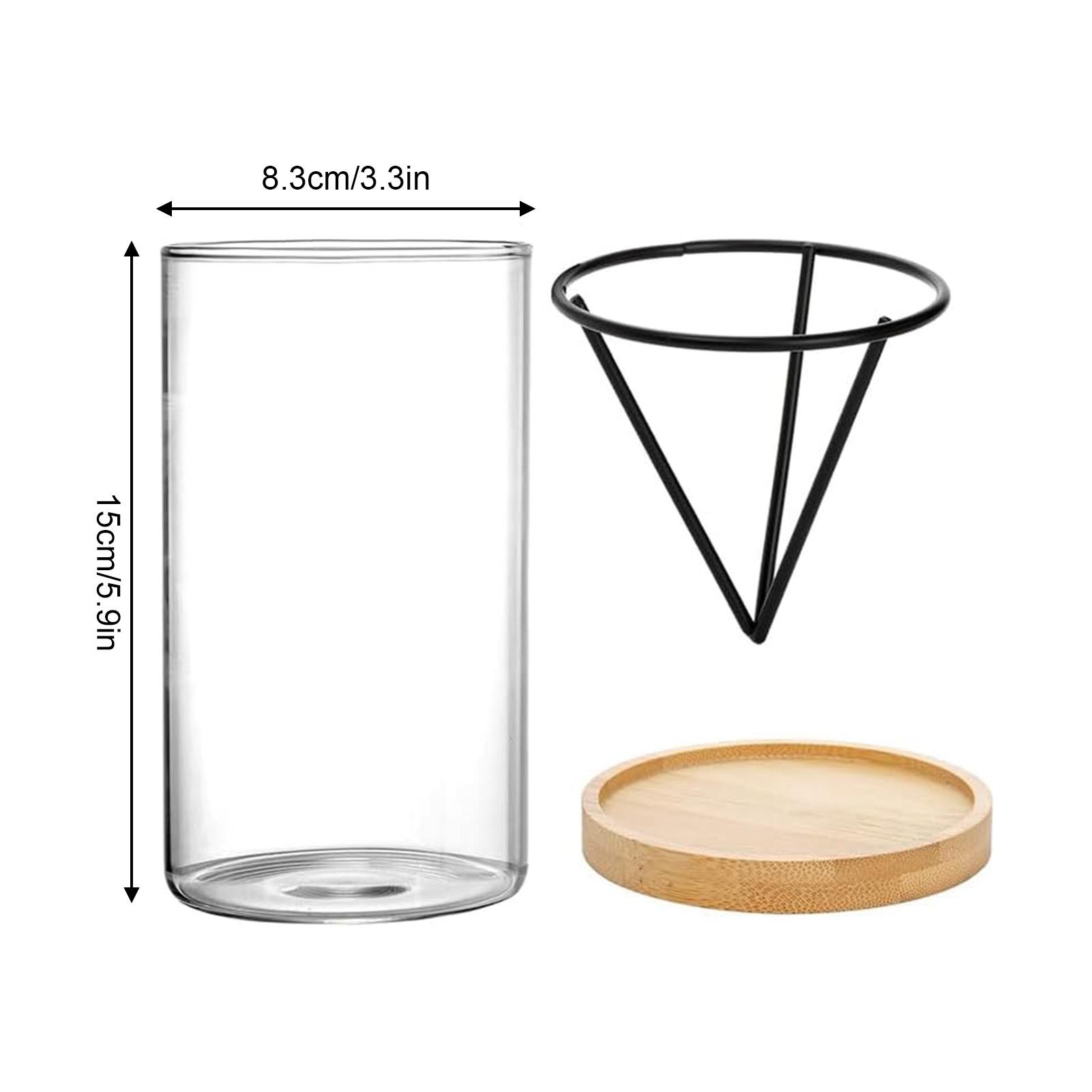

Hydroponic Glass Avocado Seed Vase Avocado Growing Triangular Holder With Triangle Bracket And Bamboo Base Sprouting Plant Pot